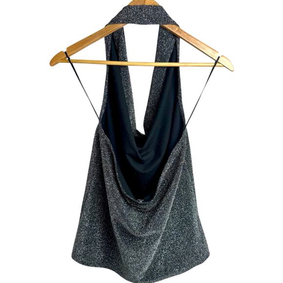 Express Metallic Cowl Neck Halter Top NWT Size Medium - Picture 2 of 6